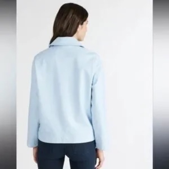 NWT NVLT Vegan Leather Trucker Jacket - Blue - XL or S - Picture 2 of 3